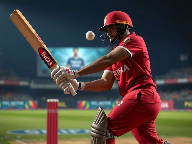 Player hitting a six in India VR Cricket Gladiator