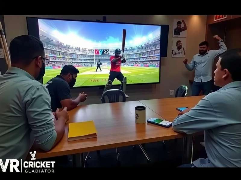 India VR Cricket Gladiator gaming session in a cyber cafe